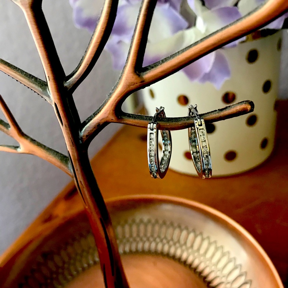 Sterling silver earrings with cz stones